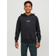 Jack & Jones Junior hoodie i sort med tekst print til drenge