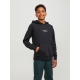 Jack & Jones Junior hoodie i sort med tekst print til drenge