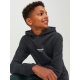 Jack & Jones Junior hoodie i sort med tekst print til drenge