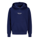 Jack & Jones Junior hoodie i Ocean navy med tekst print til drenge