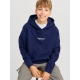 Jack & Jones Junior hoodie i Ocean navy med tekst print til drenge