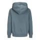 Jack & Jones Junior hoodie i Stormy blå med tekst print til drenge