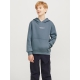 Jack & Jones Junior hoodie i Stormy blå med tekst print til drenge