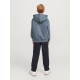 Jack & Jones Junior hoodie i Stormy blå med tekst print til drenge