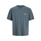 Jack & Jones Junior T-shirt i Stormy blå med print på ryggen til drenge
