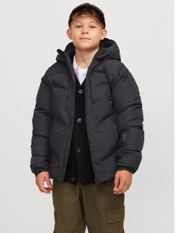 Jack & Jones Junior pufferjakke i sort til drenge