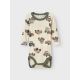 Name It Bodystocking i hvid med biler til baby
