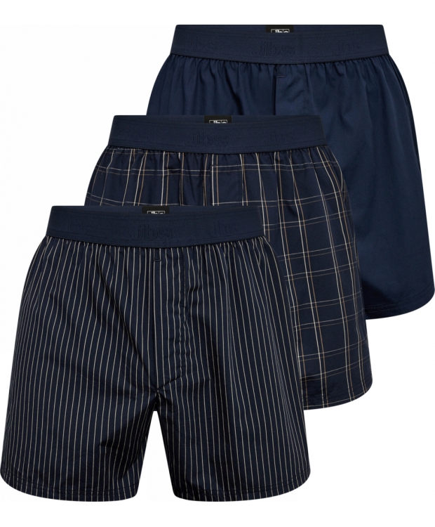 JBS 3pak bomulds boxershorts i navy til herre