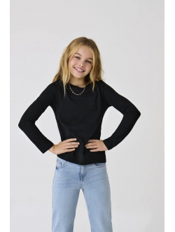 KIDS ONLY KOGNEW sort langærmet T-shirt piger str. 110/116-158/164