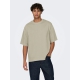 ONLY & SONS t-shirt i beige til herre | Oversized fit |