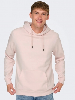 ONLY & SONS Hættetrøje i Barely Pink til herre