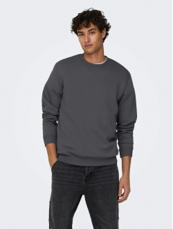 ONLY & SONS Crew Neck Sweatshirt i Grey Pinstripe til herre