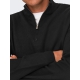 ONLY & SONS half zip i sort til herre