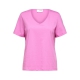 Selected klassisk t-shirt med v-hals i cyclamen til kvinder