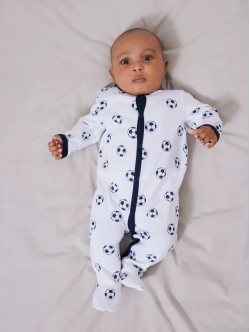 Name it pyjamas dragt i hvid m. fodbolde til børn