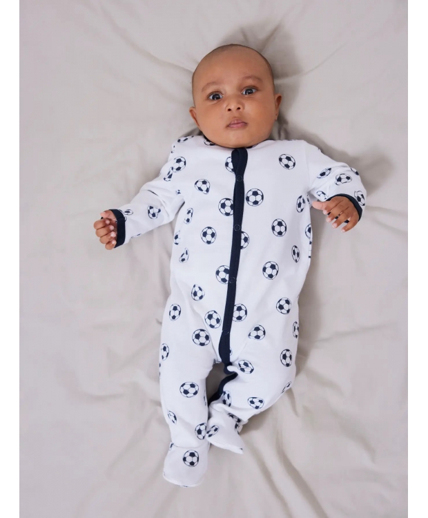 Name it pyjamas dragt i hvid m. fodbolde til børn