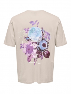 ONLY & SONS T-Shirt i Silver Lining med print til herre
