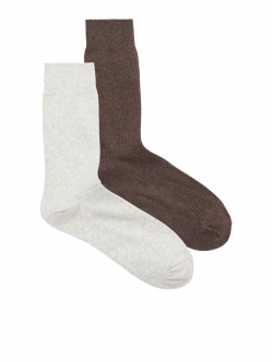 Jack & Jones 2pak Premium sokker i grå og brun til herre