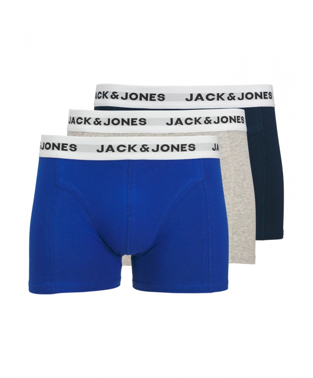 Jack & Jones 3pak multifarvet boksershorts med hvid linning til herre