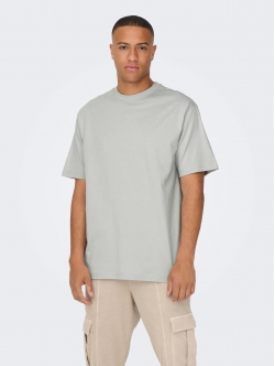ONLY & SONS t-shirt i Mirage Gray til herre | Relaxed fit |