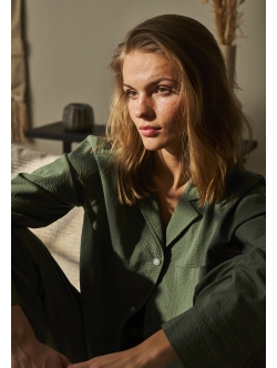 JBS Of Denmark Women bambus pyjamas skjorte i grøn til kvinder
