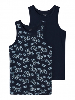 Name it 2-pak undertrøje/tank top i Sapphire game til drenge