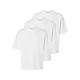Selected 3pak t-shirt med rund hals i hvid til herre