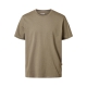 Selected kortærmet t-shirt, økologisk bomuld, i støvet grøn til herre.