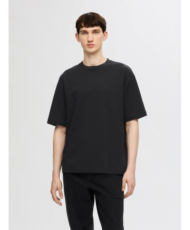 Selected 3pak t-shirt med rund hals i sort til herre