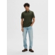 Selected Homme polo t-shirt med lynlås i mørkegrøn til herre