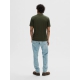 Selected Homme polo t-shirt med lynlås i mørkegrøn til herre