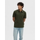 Selected Homme polo t-shirt med lynlås i mørkegrøn til herre