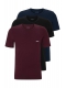 BOSS 3pak t-shirts med økologisk bomuld i sort, navy og bordeauxrød til herre.