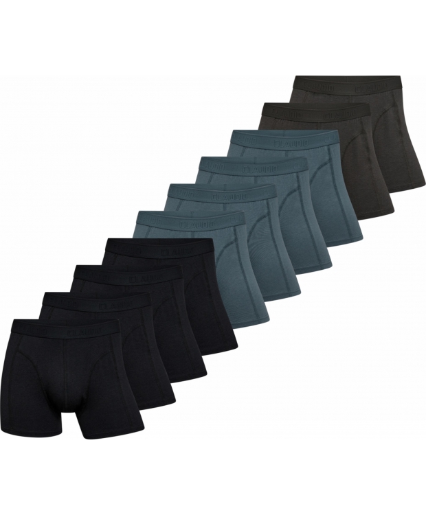 Claudio 10pak bambus underbukser/tights i multifarvet sort, blå og grå til herre