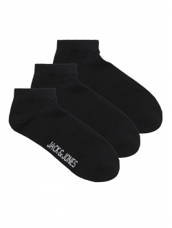 Jack & Jones 3pak ankelstrømper i sort til herre