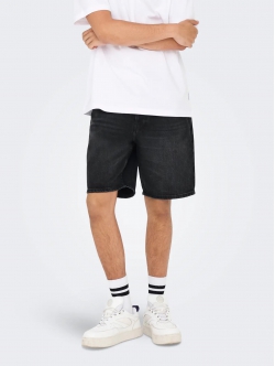 ONLY & SONS Denimshorts i sort til herre