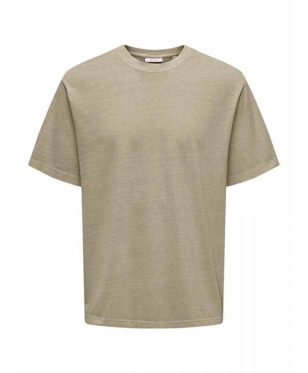 ONLY & SONS DISTRESS t-shirt i sand til herre