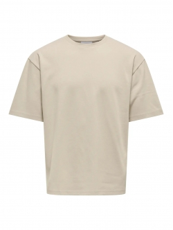 ONLY & SONS t-shirt i beige til herre