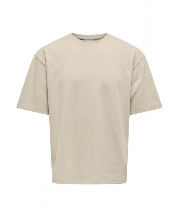 ONLY & SONS t-shirt i beige til herre