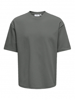 ONLY & SONS t-shirt i Castor Gray til herre
