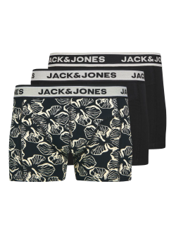 Jack & Jones 3pak sort og hvid boksershorts med simpelt mønster til herre
