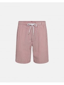 JBS of Denmark "Seersucker" stribet shorts i rød og hvid til herre