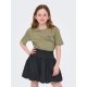 KIDS ONLY top Leo Heart  i army grøn til piger