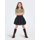 KIDS ONLY top Leo Heart  i army grøn til piger