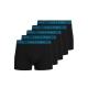 Jack & Jones 5pak sort boksershorts med blå linning til herre