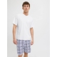Jack & Jones loungesæt med t-shirt & shorts i hvid til herre.