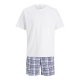 Jack & Jones loungesæt med t-shirt & shorts i hvid til herre.