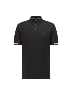 BOSS polo t-shirt i sort til herre | Regular fit |