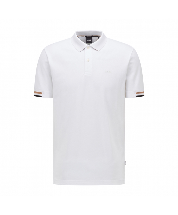 BOSS polo t-shirt i hvid til herre | Regular fit |