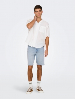 ONLY & SONS Denimshorts i lys blå til herre